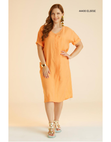 44400 Big Size Oranj Dress