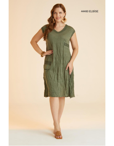 44460 Big Size Green Dress