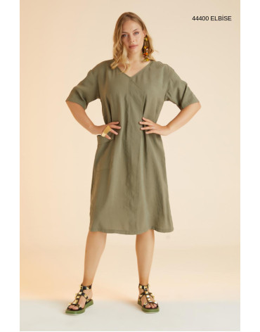 44400 Big Size Green Dress