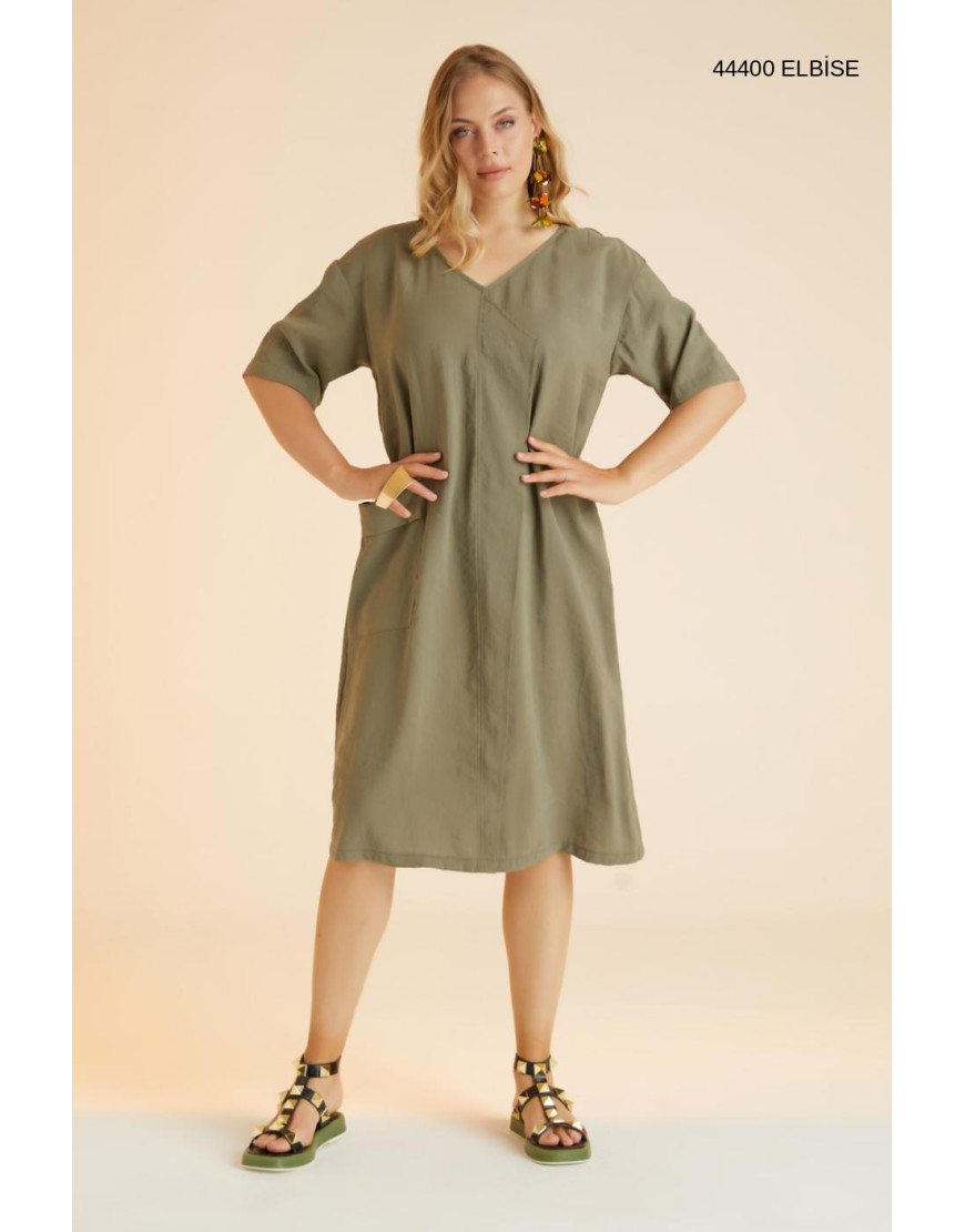 44400 Big Size Green Dress