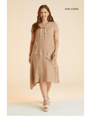 44341 Big Size Camel Dress