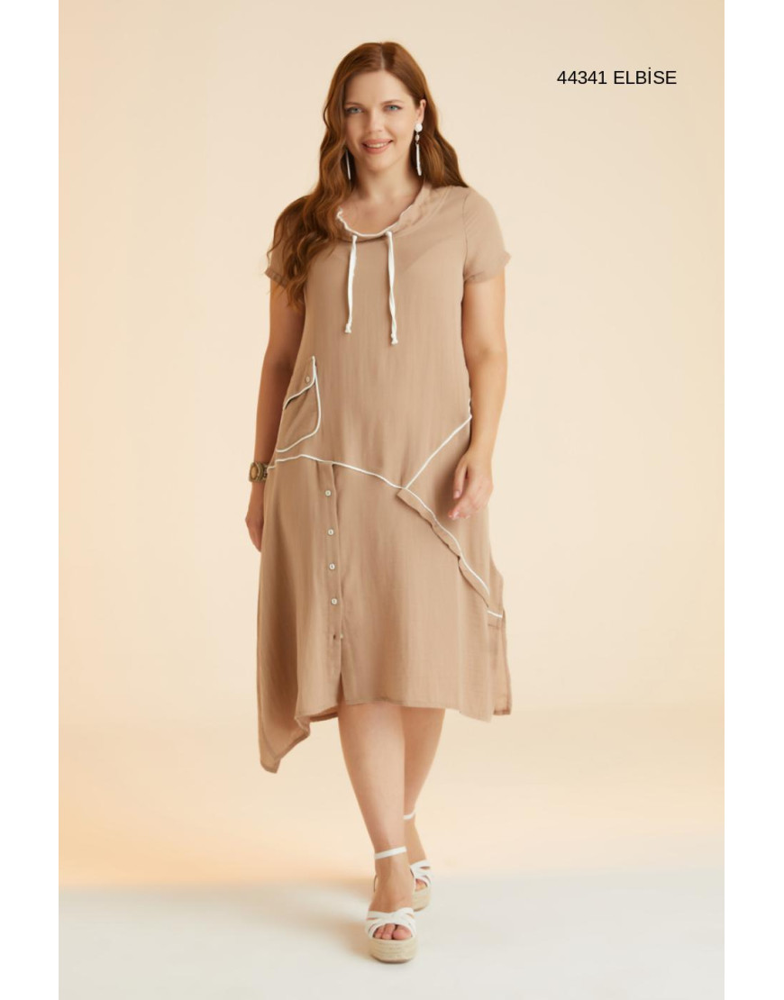 44341 Big Size Camel Dress