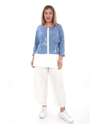 24000 - Big Size Indigo Blouse 