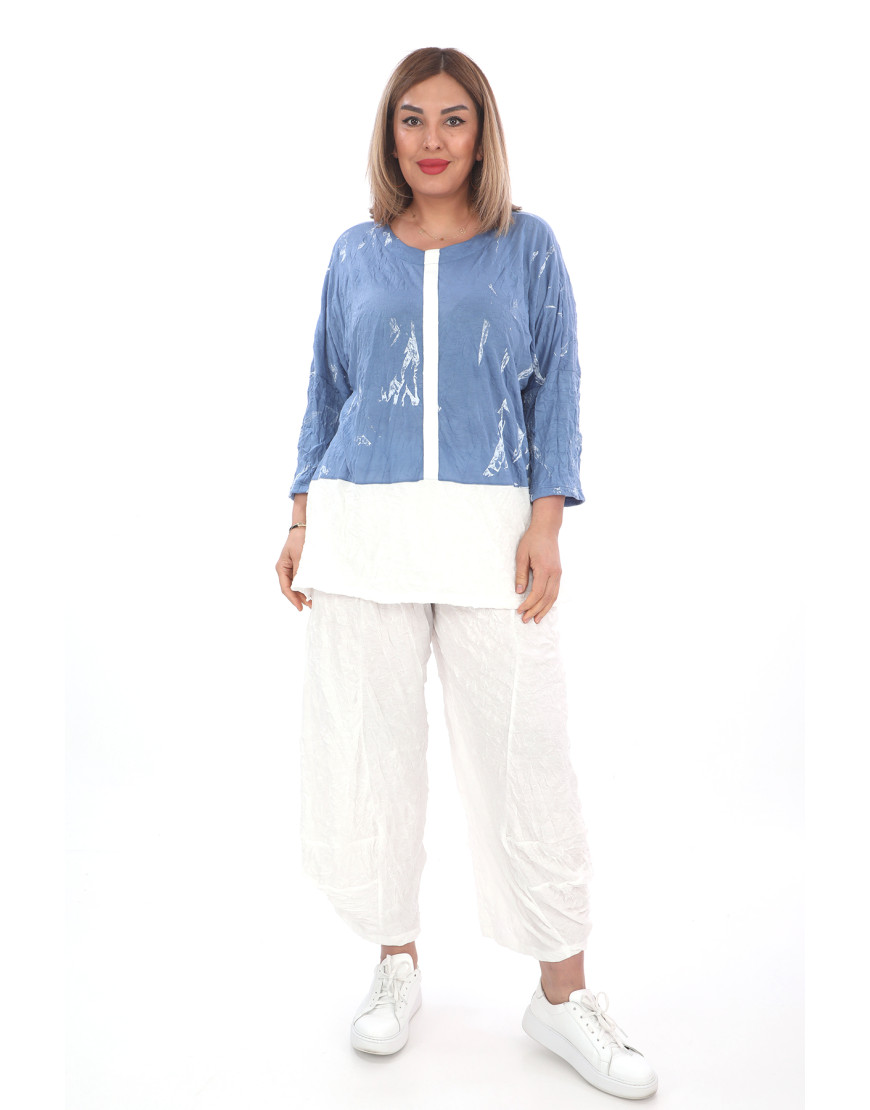 24000 - Big Size Indigo Blouse 