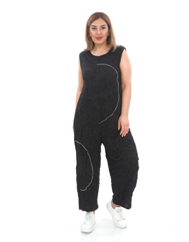 24005 - Big Size Black Overalls