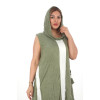 24008 Big Size Khaki Dress