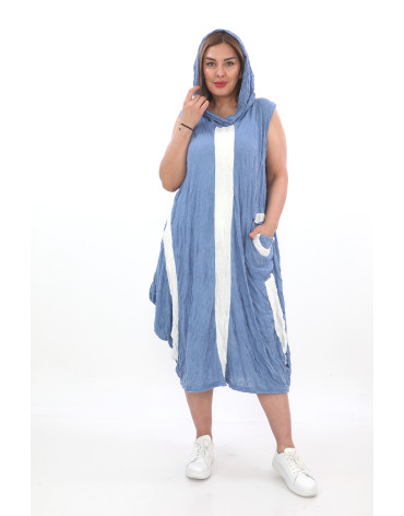 24008 Big Size Indigo Dress