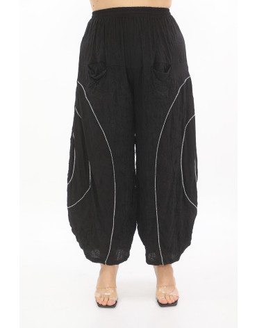 24009 Big Size Black Trousers