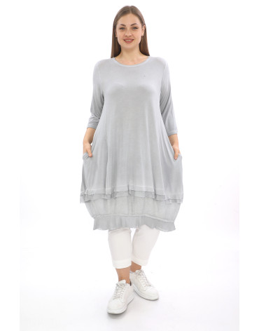 24021 Big Size Grey Blouse