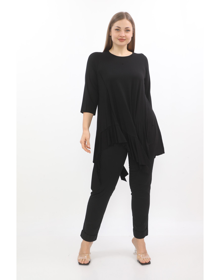 24023 Big Size Black Blouse