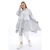 24032 Big Size Grey Trencoat Jacket