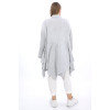 24032 Big Size Grey Trencoat Jacket