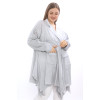 24032 Big Size Grey Trencoat Jacket