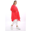 24032 Big Size Red Trencoat Jacket