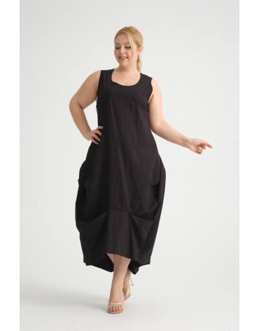 24034 Big Size Black Dress