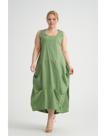 24034 Big Size Green Dress