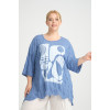 24069 Big Size Indigo Blouse