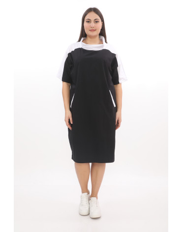 24111Big Size Ekru Dress