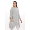 24123 Big Size Grey Blouse