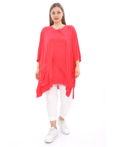 24123 Big Size Red Blouse