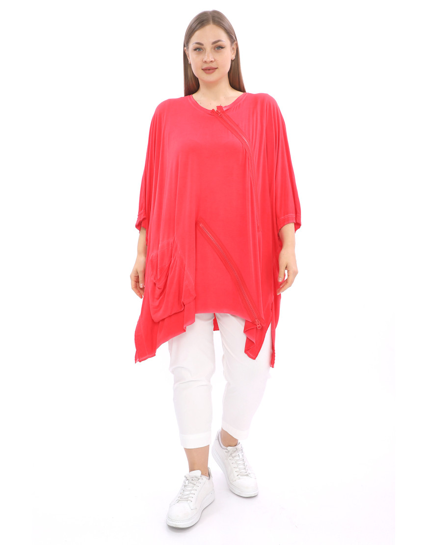 24123 Big Size Red Blouse