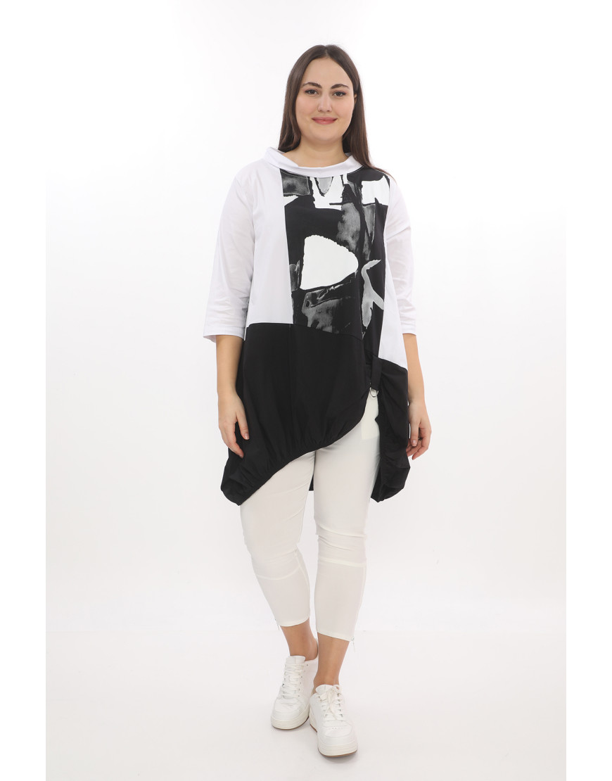 24135 Big Size  White Blouse