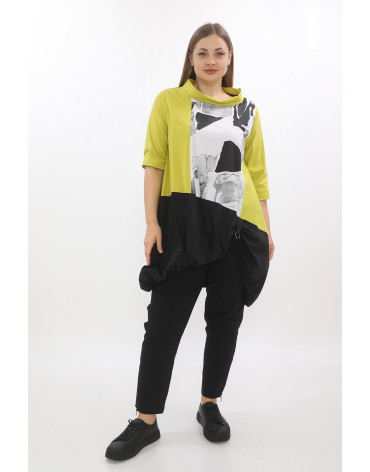 24135 Big Size  Lemon Blouse