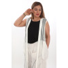 24163  Big Size White Waistcoat