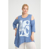 24200  Big Size Indigo Blouse