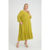 24249  Big Size Oil green Dress