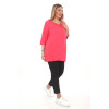 24250  Big Size Red Blouse