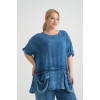 24254  Big Size Blue Blouse