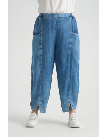 24256  Big Size Blue Trousers