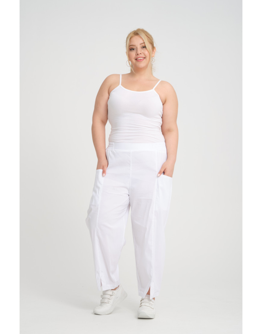 24279  Big Size Ekru Trousers