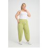 24279  Big Size Pistachio Green Trousers