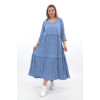 24281  Big Size Indigo Dress