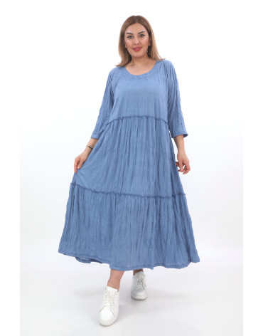 24281  Big Size Indigo Dress