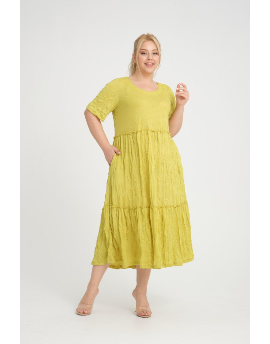 24281  Big Size Lemon Dress