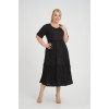 24281  Big Size Black Dress