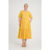 24281  Big Size Yellow Dress