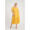 24281  Big Size Yellow Dress