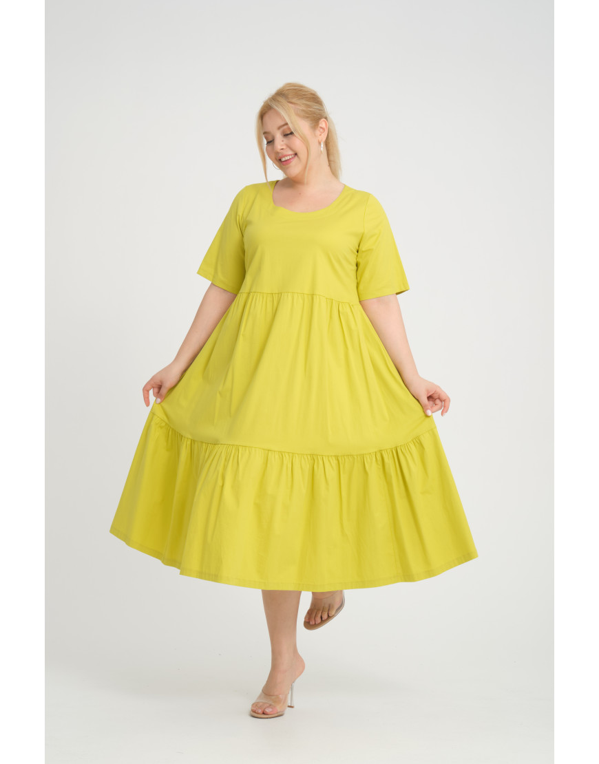 24282  Big Size Lemon Dress