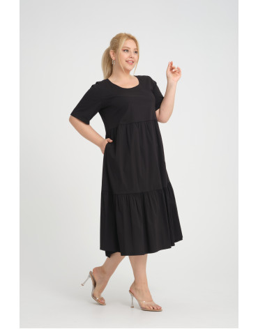 24282  Big Size Black Dress