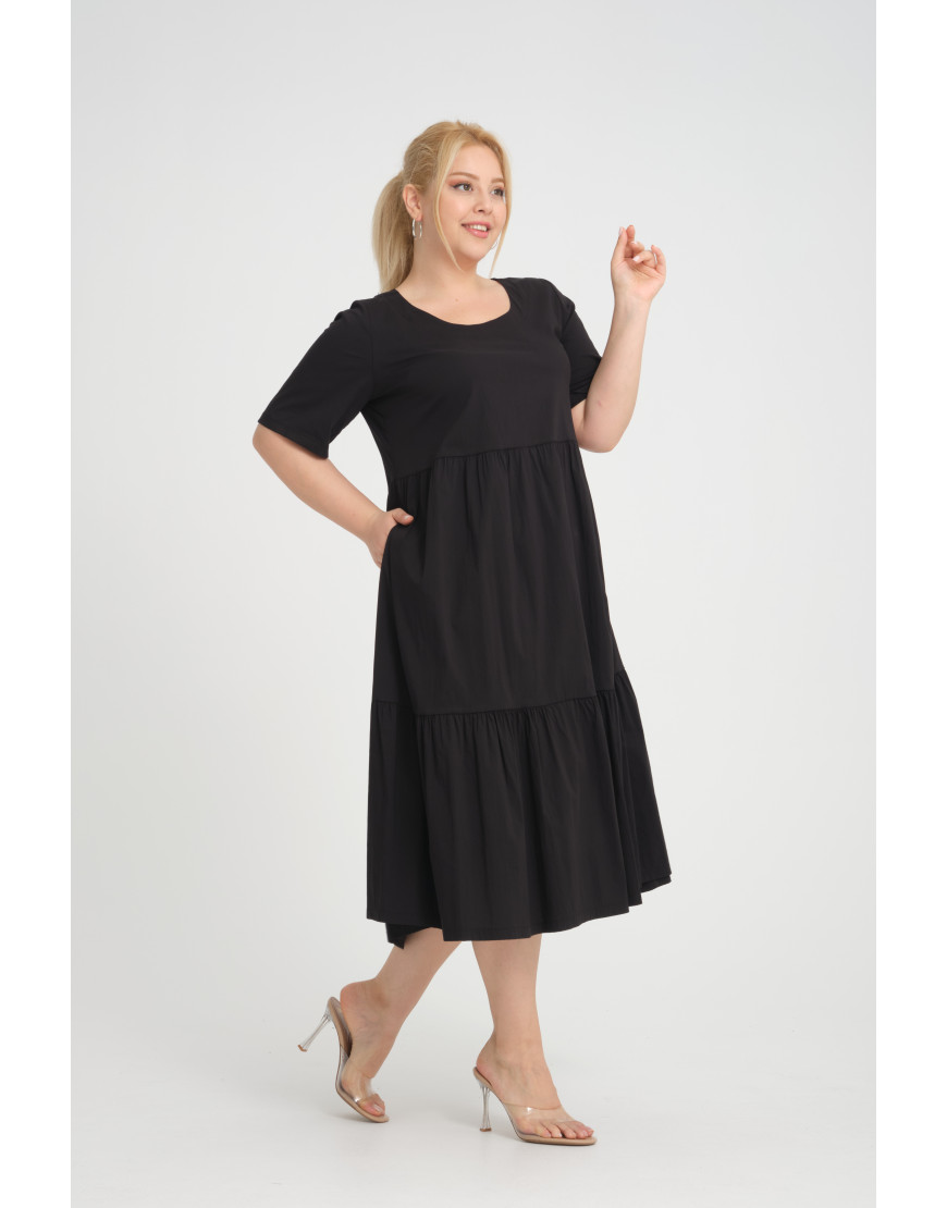 24282  Big Size Black Dress