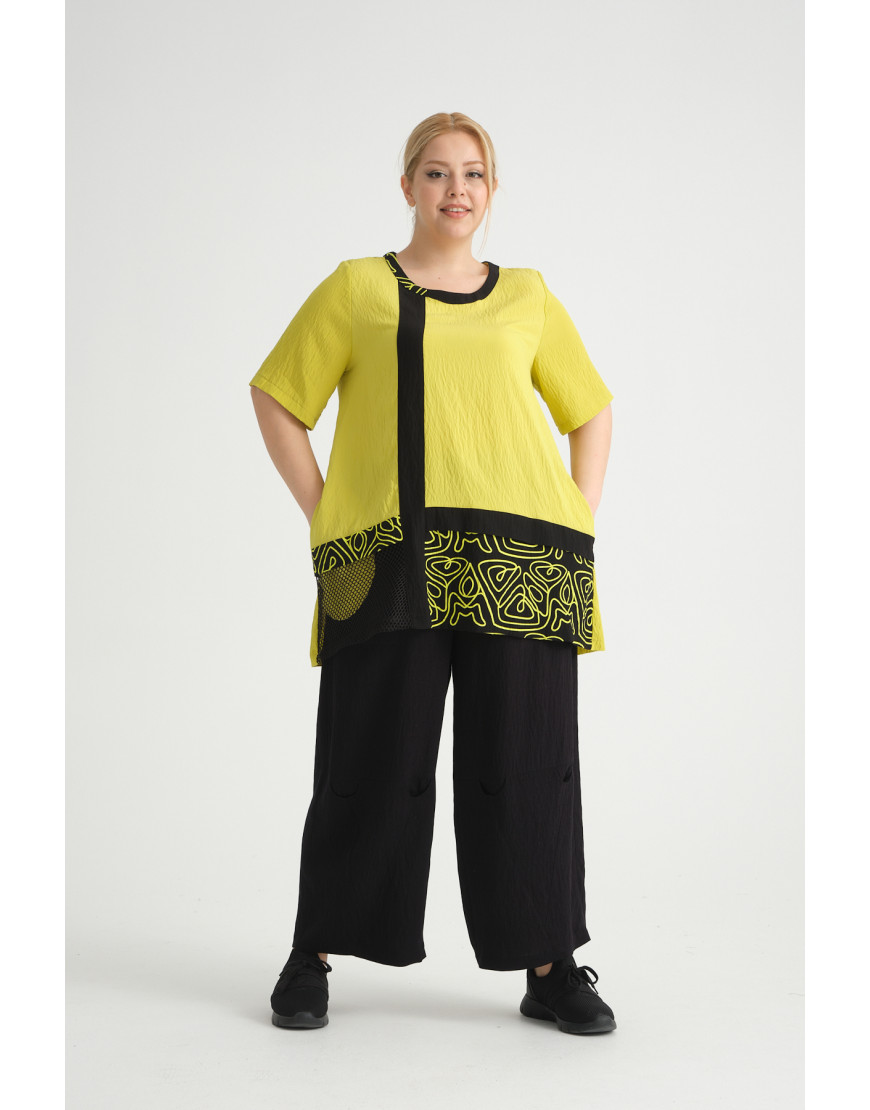 24290  Big Size Lemon Blouse