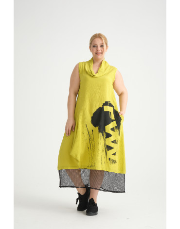 24295  Big Size Lemon Dress