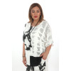 24315  Big Size Ekru Blouse