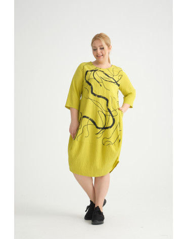 24320  Big Size Lemon Dress