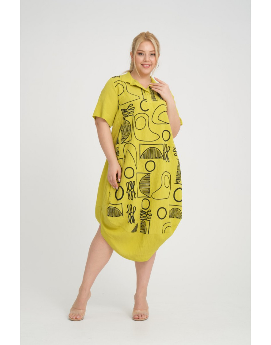 24326  Big Size Lemon Dress