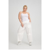 24349  Big Size Ekru Trousers